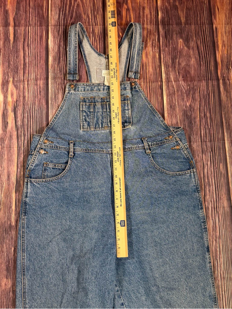 Vintage 90s Moda Intl International London Jean Blue Denim Bib Overalls Xl/Xxl — image 7 of 8